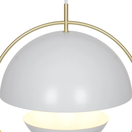 Lampa wisząca  z mosiężnym pierścieniem i białym metalowym kloszem Tavia NO2412353001 - Nordlux